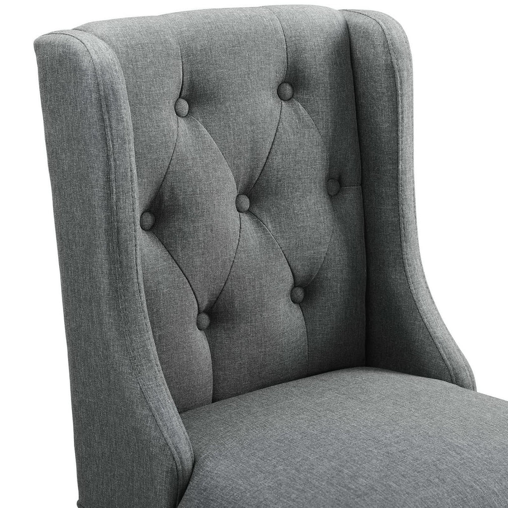 Baronet Upholstered Fabric Counter Bar Stool Set of 2 - Gray