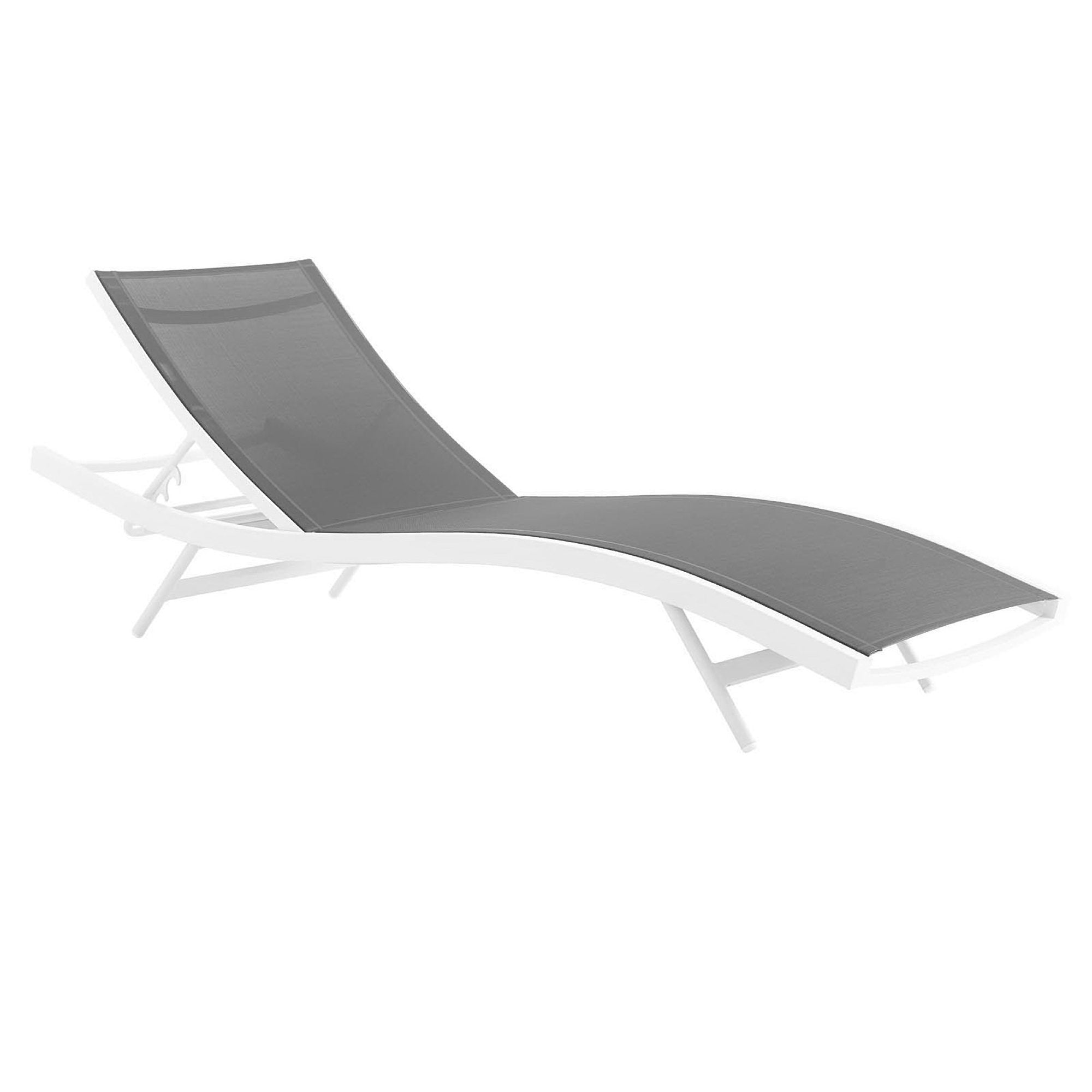 Glimpse Outdoor Patio Mesh Chaise Lounge Set of 4 - White Gray