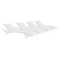 Glimpse Outdoor Patio Mesh Chaise Lounge Set of 4 - White White