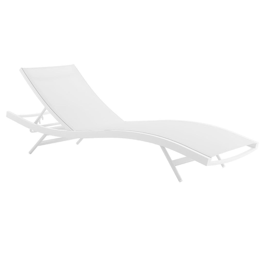 Glimpse Outdoor Patio Mesh Chaise Lounge Set of 4 - White White