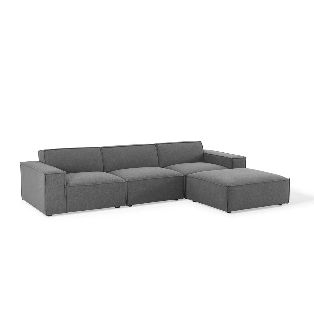Restore 4-Piece Sectional Sofa - Charcoal (Chair, Ottoman, Chair, Armless Chair)