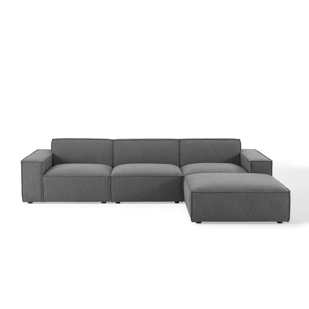 Restore 4-Piece Sectional Sofa - Charcoal (Chair, Ottoman, Chair, Armless Chair)
