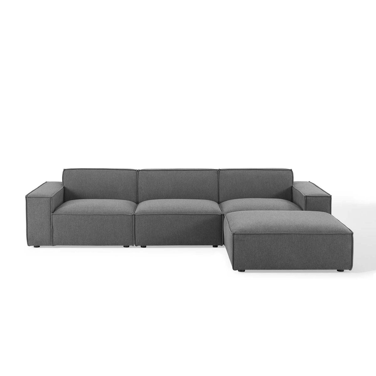 Restore 4-Piece Sectional Sofa - Charcoal (Chair, Ottoman, Chair, Armless Chair)