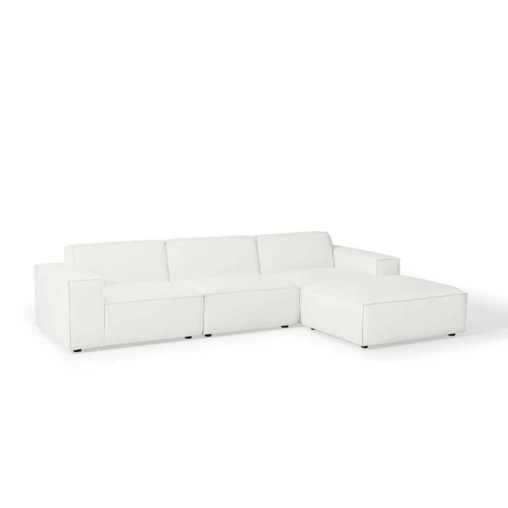 Restore 4-Piece Sectional Sofa - White (Chair, Ottoman, Chair, Armless Chair)
