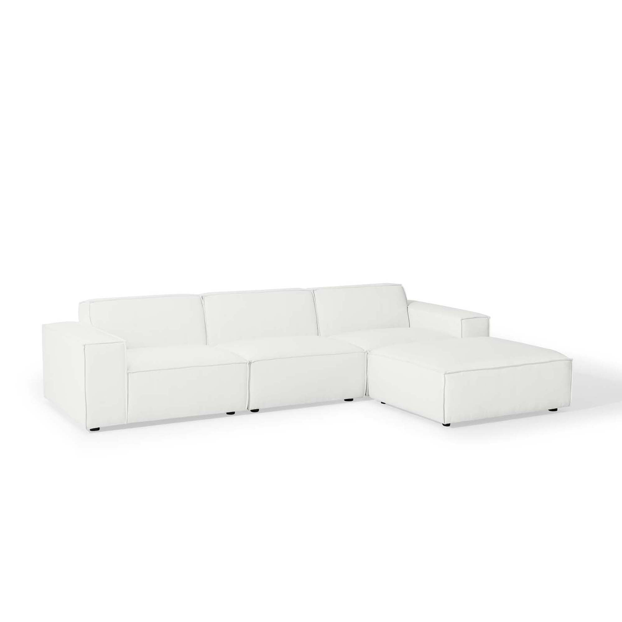 Restore 4-Piece Sectional Sofa - White (Chair, Ottoman, Chair, Armless Chair)