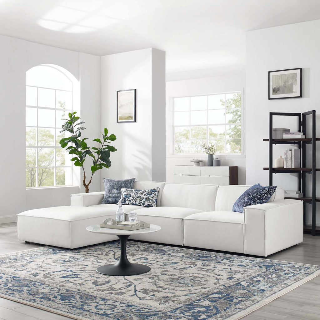Restore 4-Piece Sectional Sofa - White (Chair, Ottoman, Chair, Armless Chair)