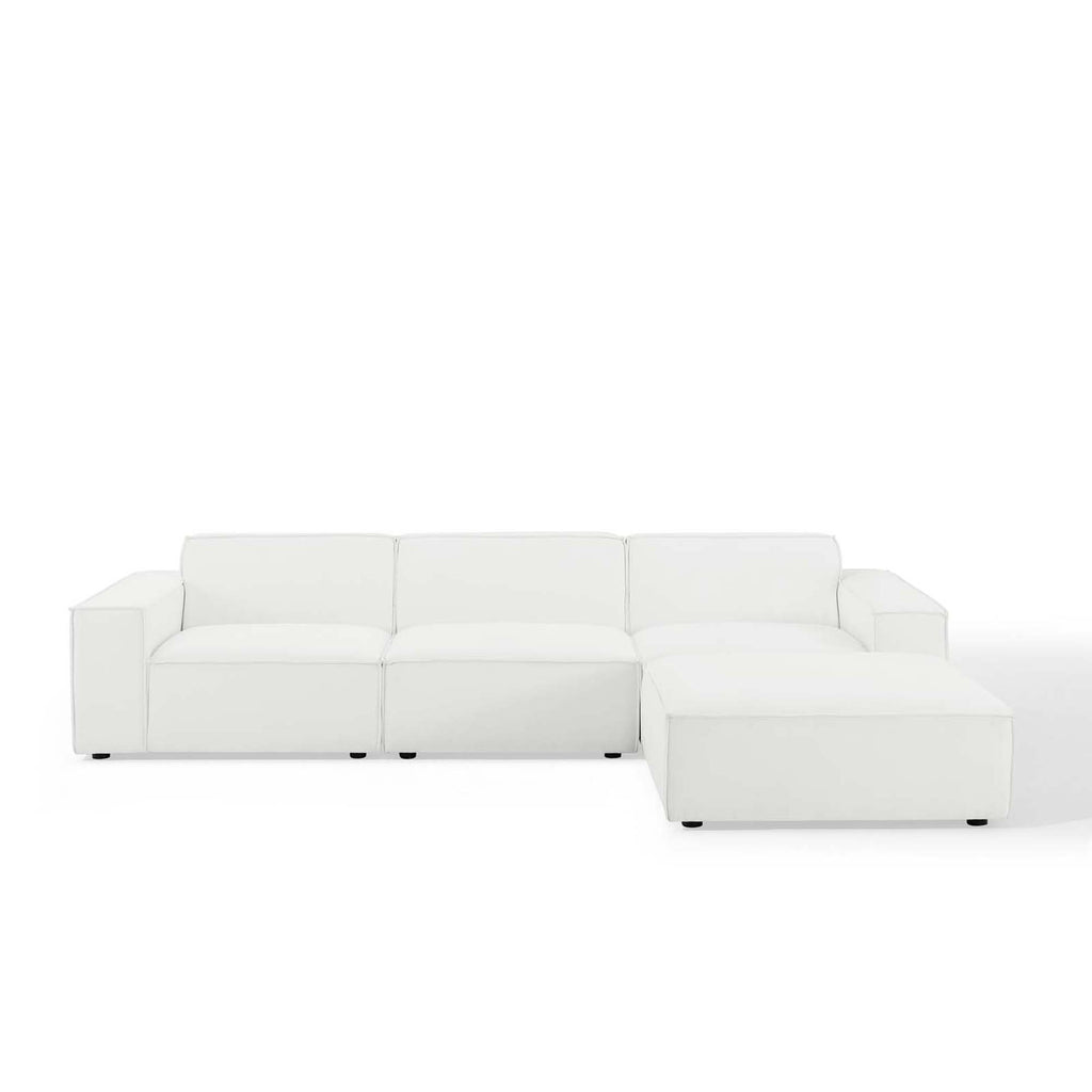 Restore 4-Piece Sectional Sofa - White (Chair, Ottoman, Chair, Armless Chair)