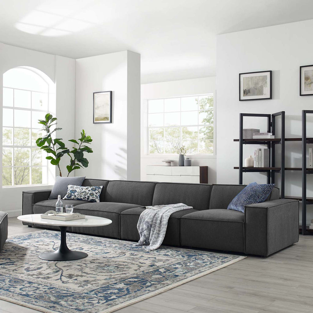 Restore 4-Piece Sectional Sofa - Charcoal (Chair, Chair, 2 Armless Chairs)