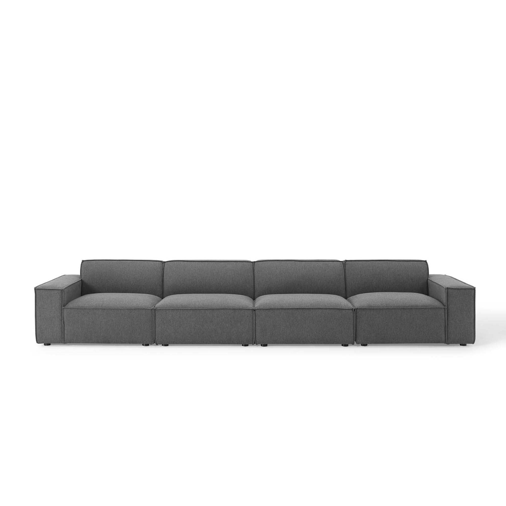 Restore 4-Piece Sectional Sofa - Charcoal (Chair, Chair, 2 Armless Chairs)