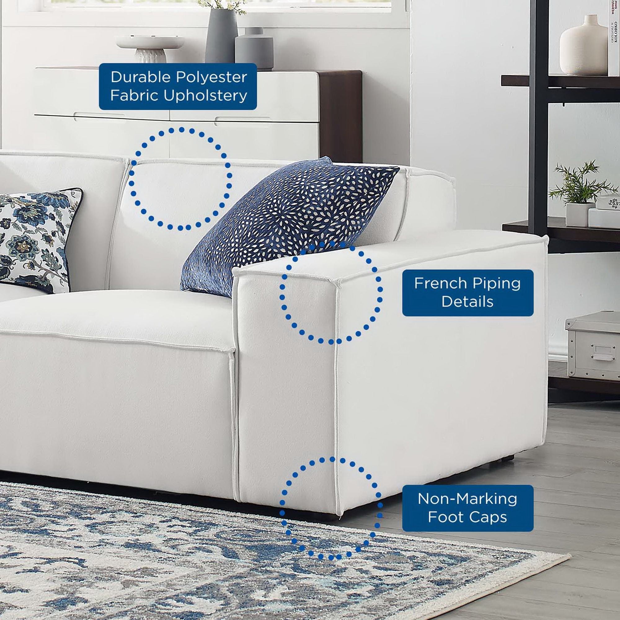 Restore 4-Piece Sectional Sofa - White (Chair, Chair, 2 Armless Chairs)