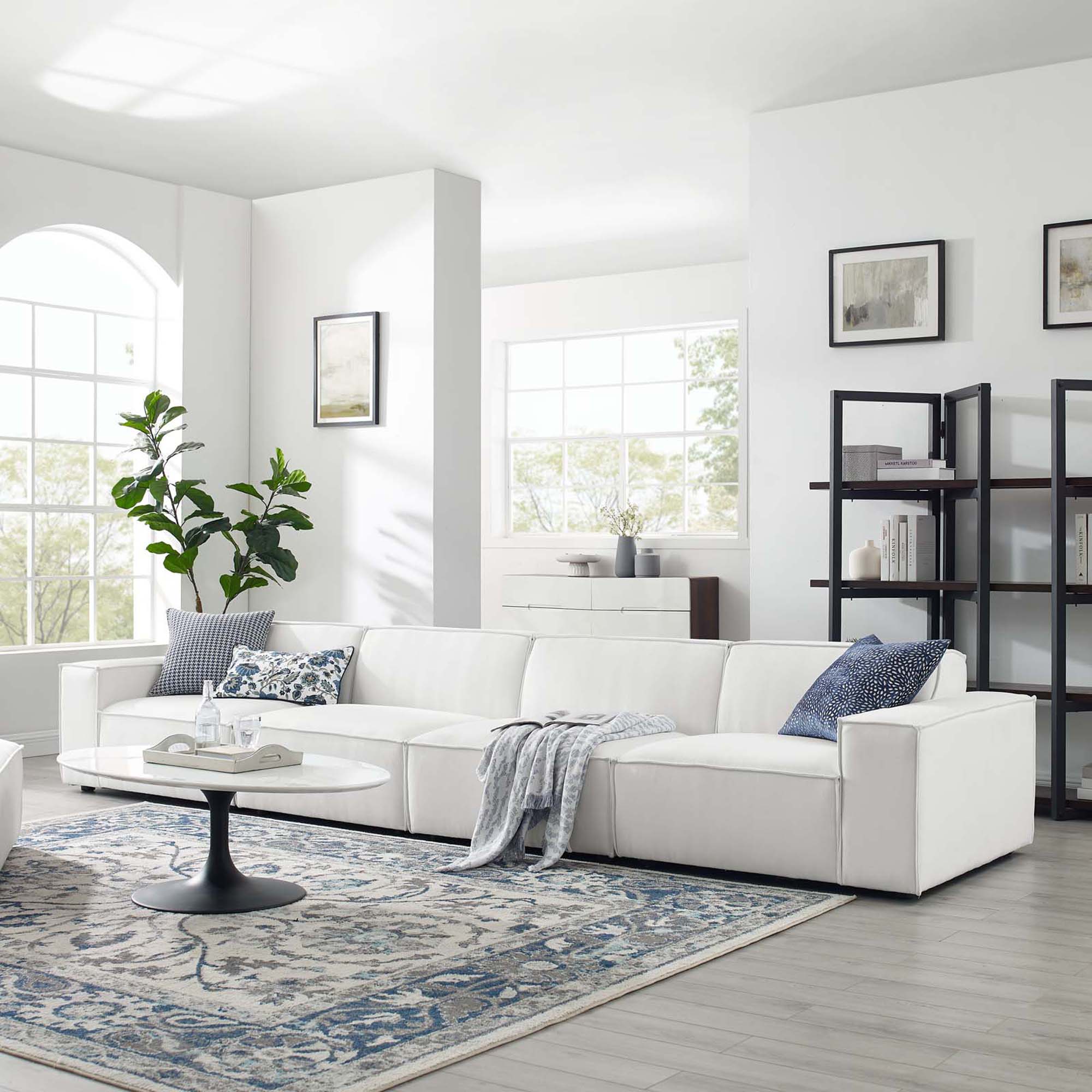 Restore 4-Piece Sectional Sofa - White (Chair, Chair, 2 Armless Chairs)
