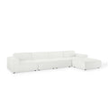 Restore 5-Piece Sectional Sofa - White (Chair, Ottoman, Chair, 2 Armless Chairs)