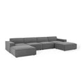 Restore 6-Piece Sectional Sofa - Charcoal (Chair, 2 Ottomans, Chair, 2 Armless Chairs)