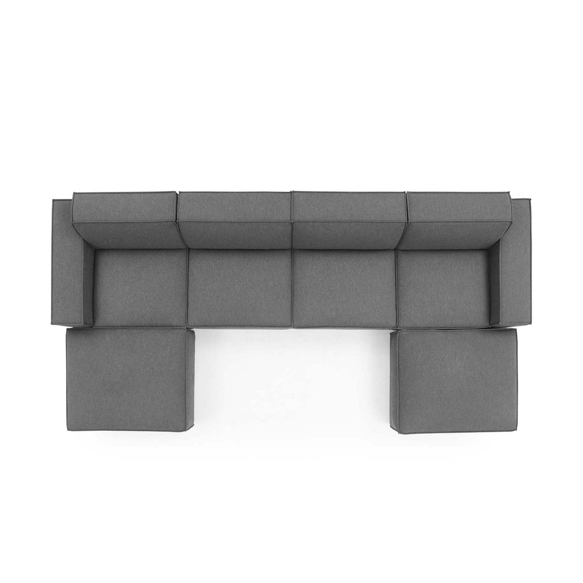 Restore 6-Piece Sectional Sofa - Charcoal (Chair, 2 Ottomans, Chair, 2 Armless Chairs)