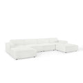 Restore 6-Piece Sectional Sofa - White (Chair, 2 Ottomans, Chair, 2 Armless Chairs)