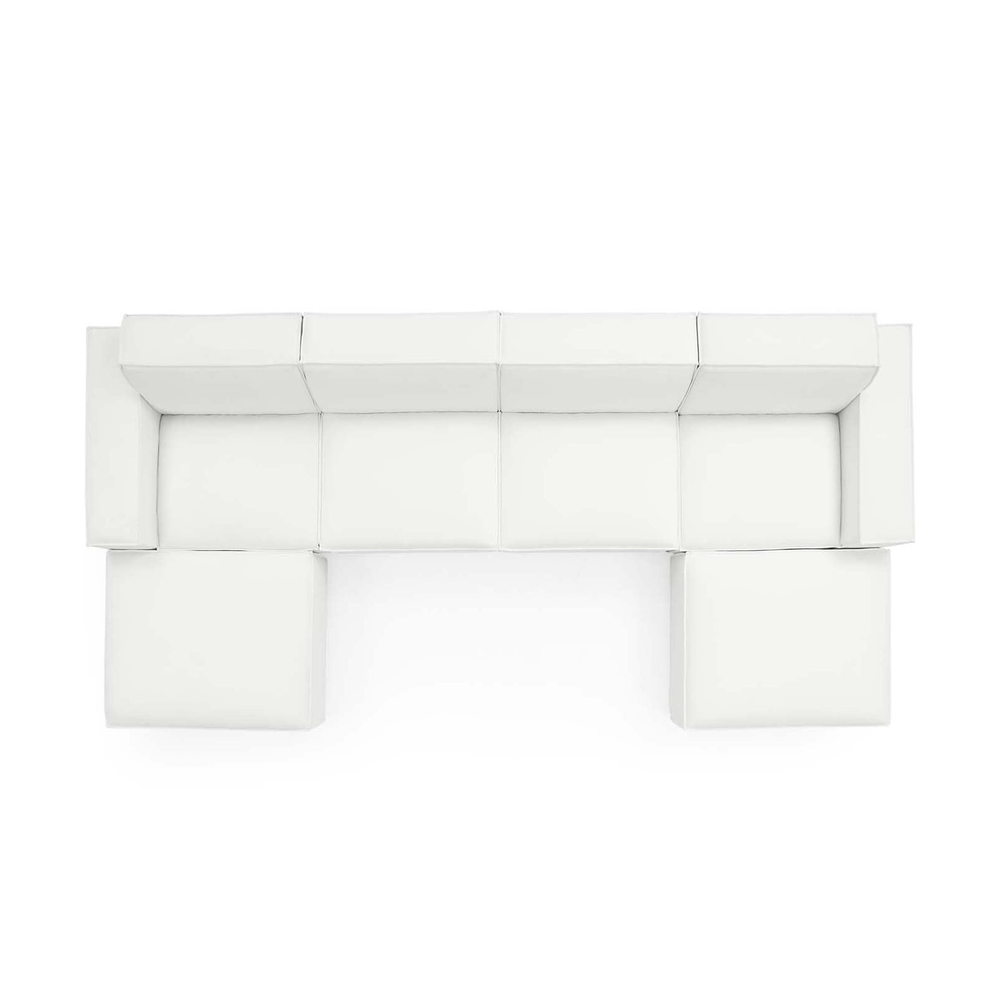 Restore 6-Piece Sectional Sofa - White (Chair, 2 Ottomans, Chair, 2 Armless Chairs)