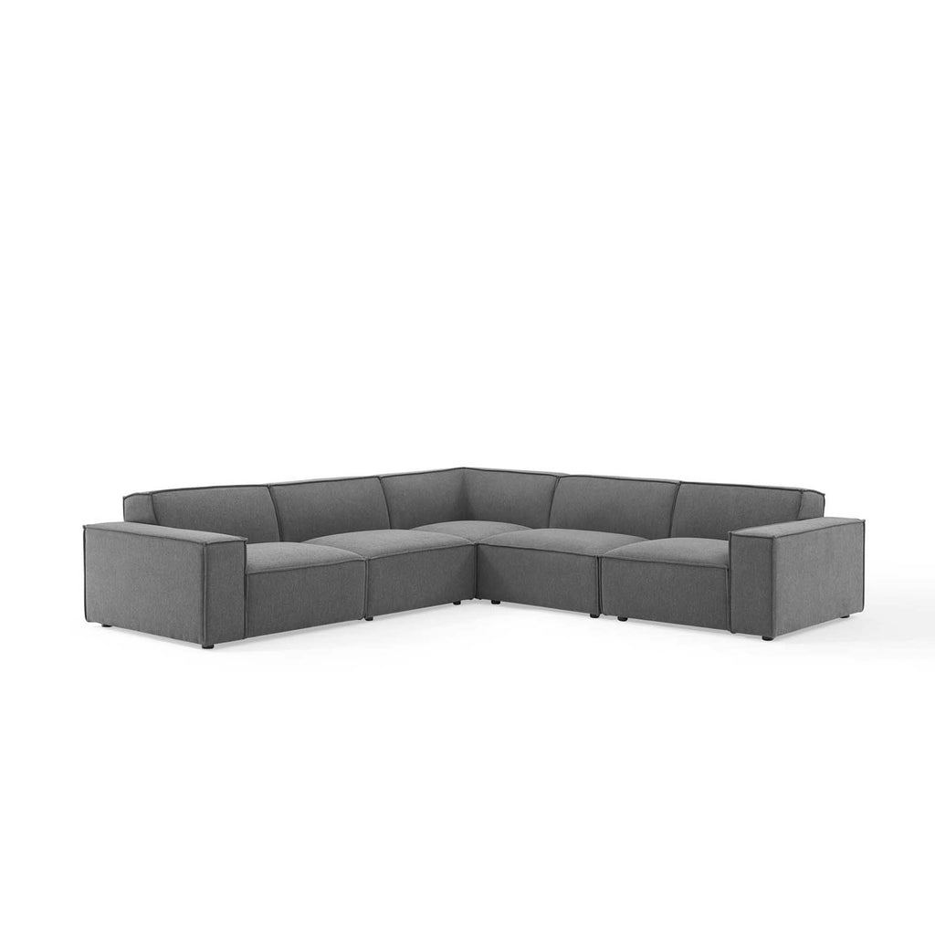 Restore 5-Piece Sectional Sofa - Charcoal (Chair, Chair, 2 Armless Chairs, Corner Chair)
