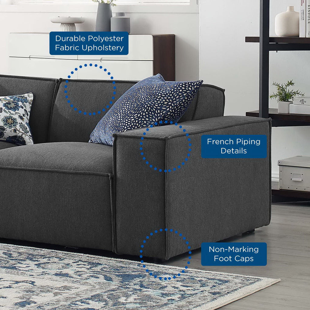 Restore 5-Piece Sectional Sofa - Charcoal (Chair, Chair, 2 Armless Chairs, Corner Chair)