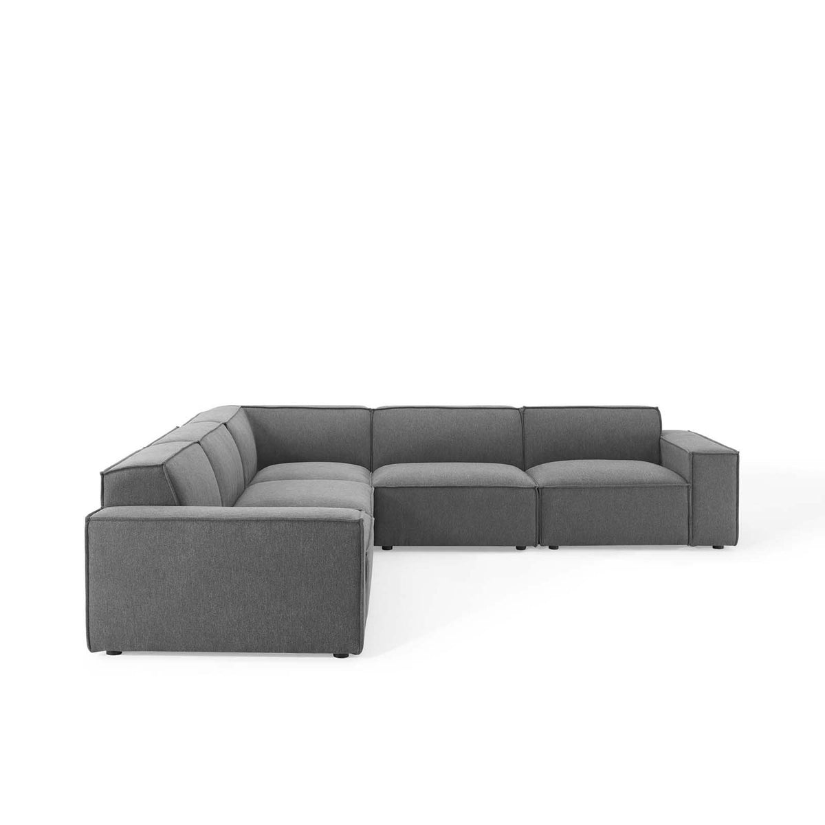Restore 5-Piece Sectional Sofa - Charcoal (Chair, Chair, 2 Armless Chairs, Corner Chair)