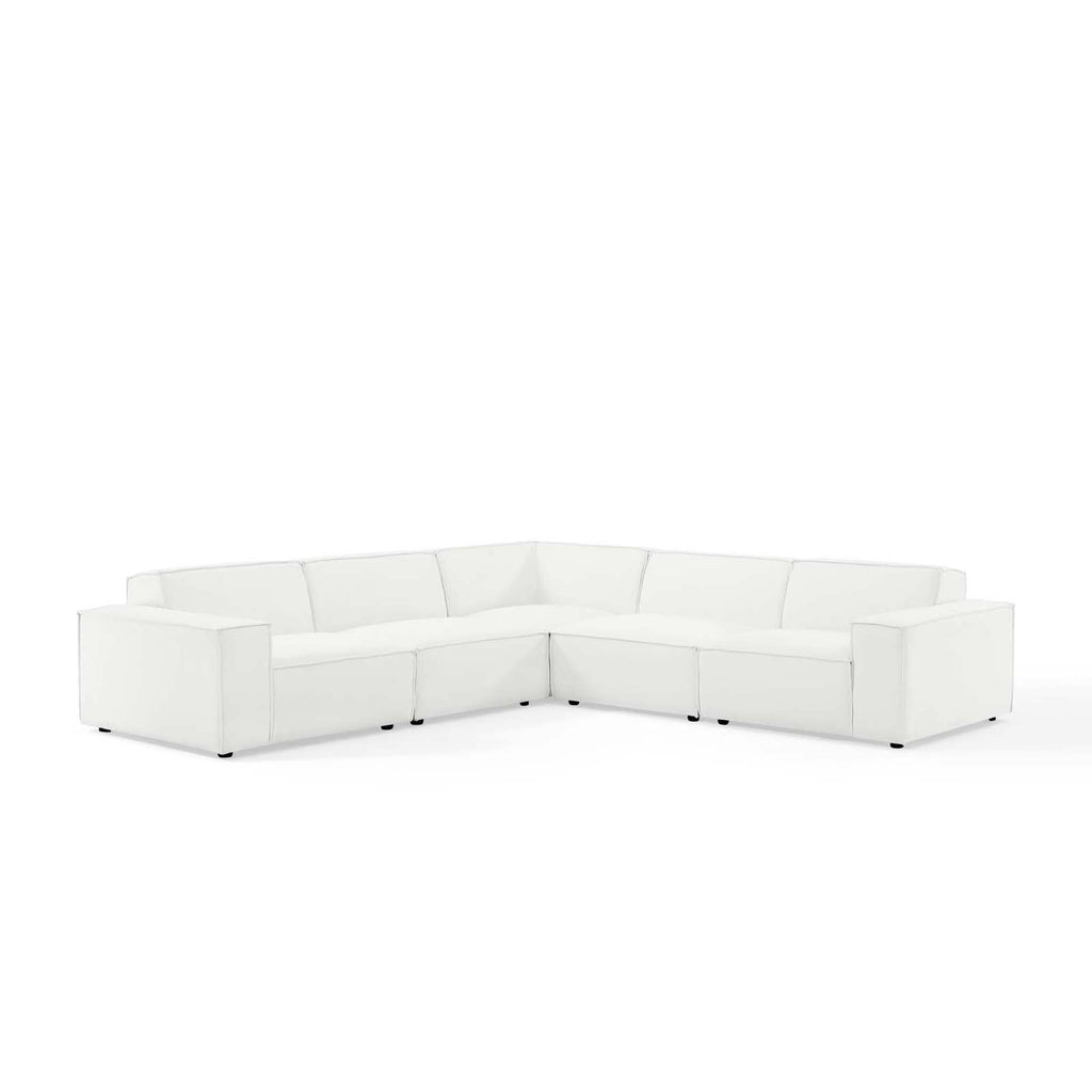 Restore 5-Piece Sectional Sofa - White (Chair, Chair, 2 Armless Chairs, Corner Chair)