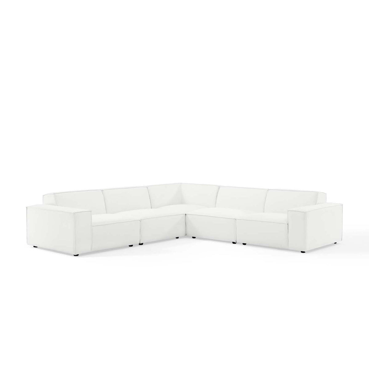 Restore 5-Piece Sectional Sofa - White (Chair, Chair, 2 Armless Chairs, Corner Chair)