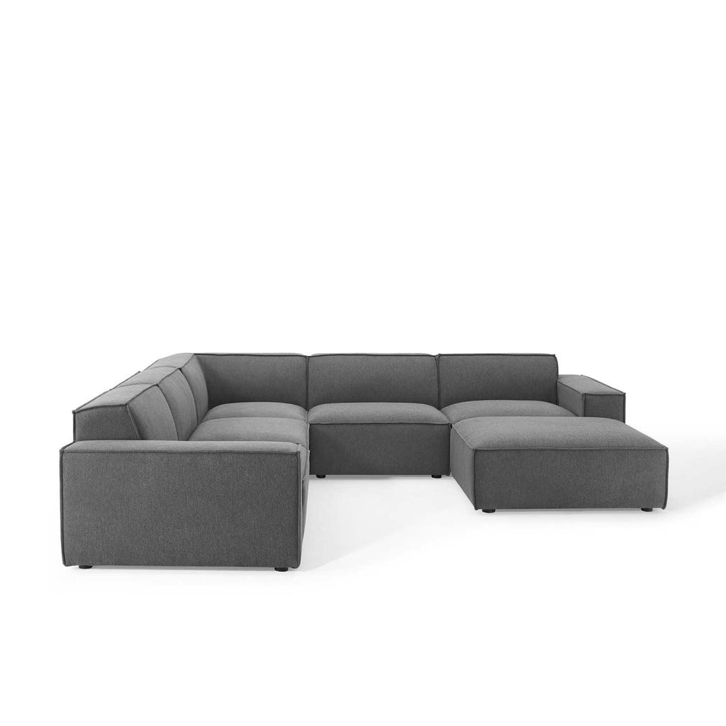 Restore 6-Piece Sectional Sofa - Charcoal (Chair, Ottoman, Chair, 2 Armless Chairs, Corner Chair)