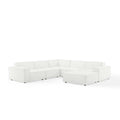 Restore 6-Piece Sectional Sofa - White (Chair, Ottoman, Chair, 2 Armless Chairs, Corner Chair)