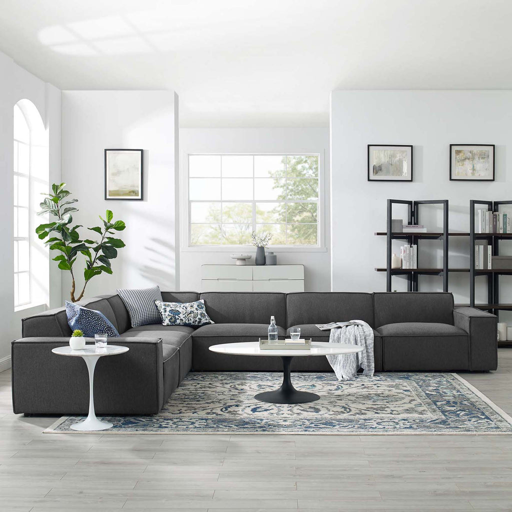 Restore 6-Piece Sectional Sofa - Charcoal (Chair, Chair, 3 Armless Chairs, Corner Chair)