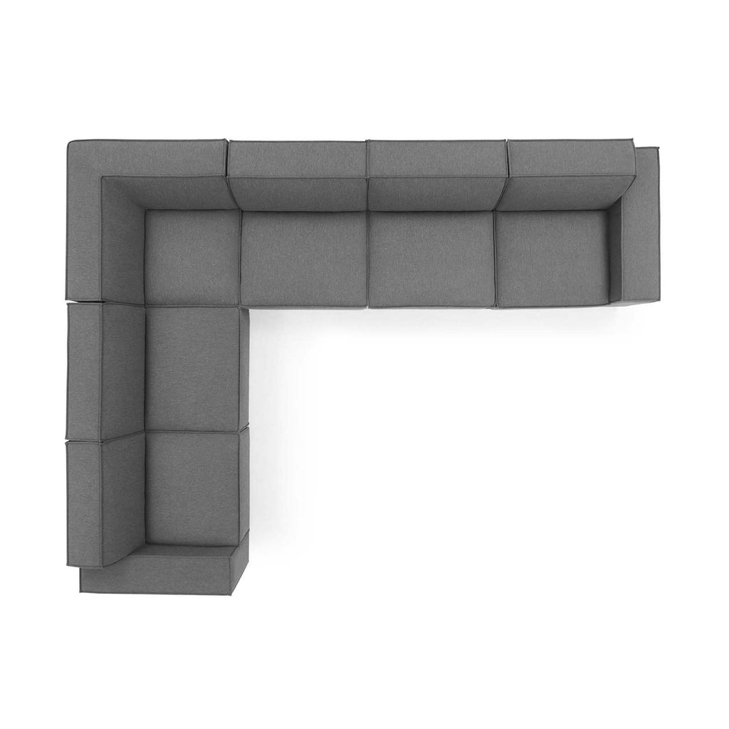 Restore 6-Piece Sectional Sofa - Charcoal (Chair, Chair, 3 Armless Chairs, Corner Chair)