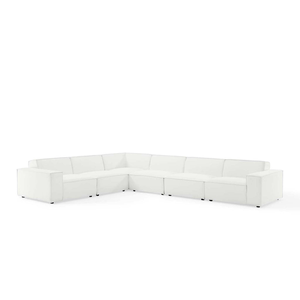 Restore 6-Piece Sectional Sofa - White (Chair, Chair, 3 Armless Chairs, Corner Chair)