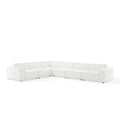 Restore 6-Piece Sectional Sofa - White (Chair, Chair, 3 Armless Chairs, Corner Chair)