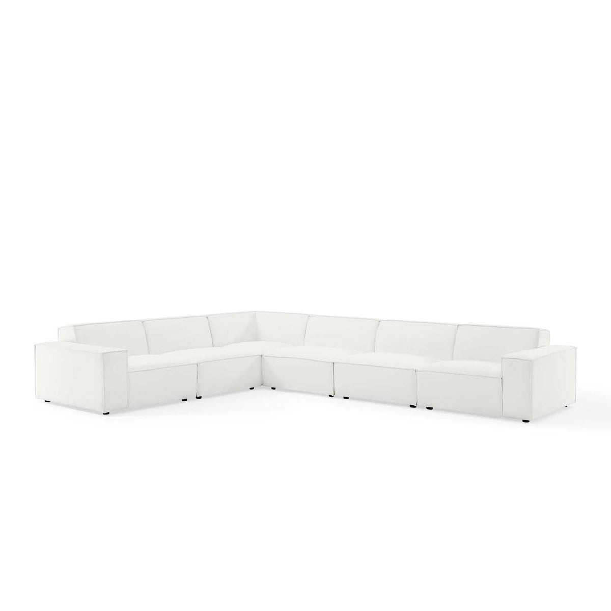 Restore 6-Piece Sectional Sofa - White (Chair, Chair, 3 Armless Chairs, Corner Chair)