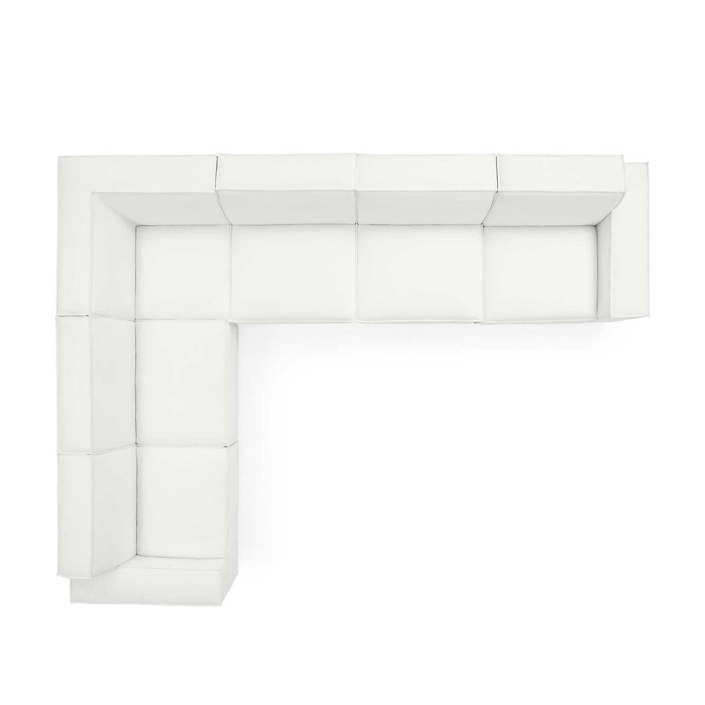 Restore 6-Piece Sectional Sofa - White (Chair, Chair, 3 Armless Chairs, Corner Chair)