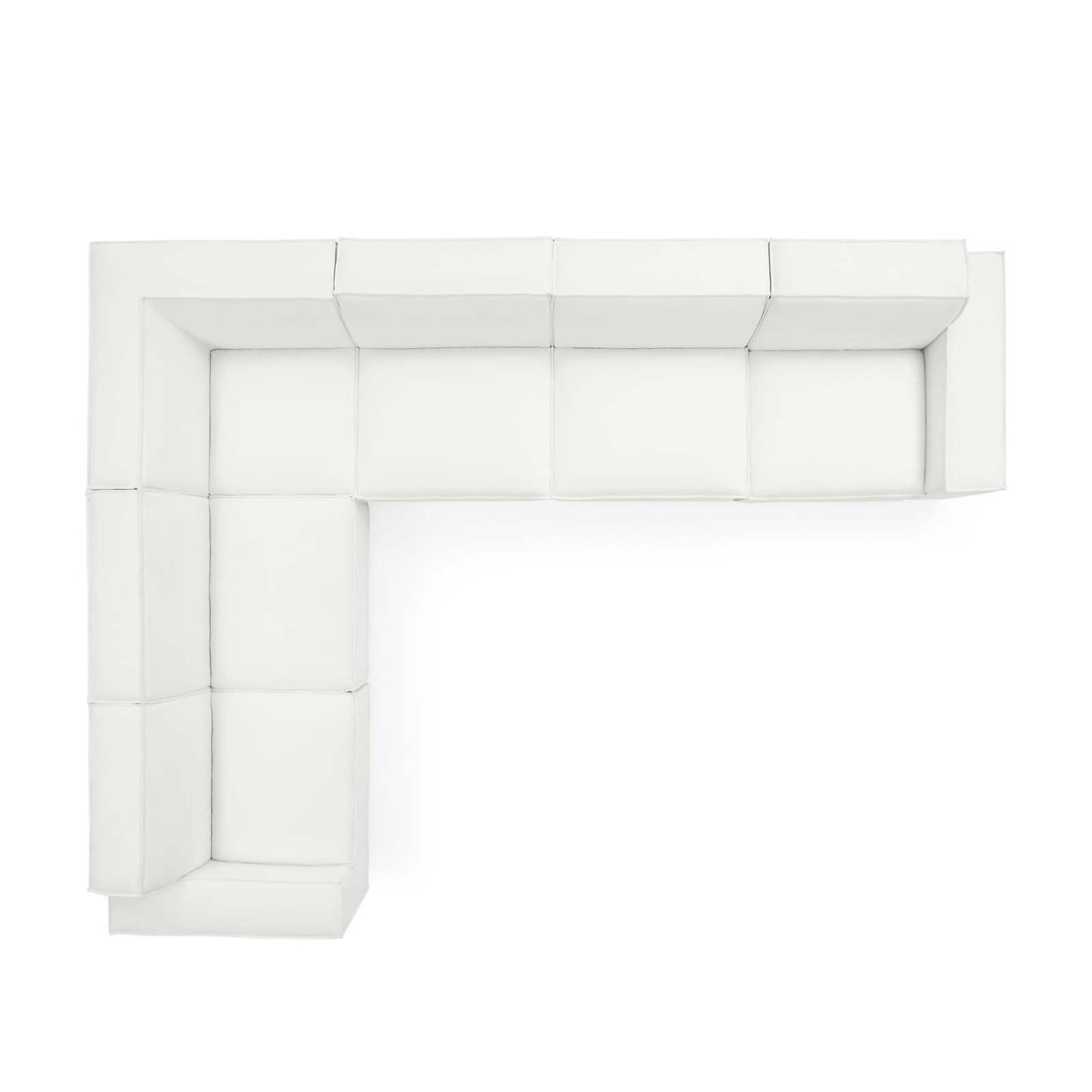 Restore 6-Piece Sectional Sofa - White (Chair, Chair, 3 Armless Chairs, Corner Chair)