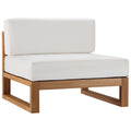 Upland Outdoor Patio Teak Wood Armless Chair - Natural White