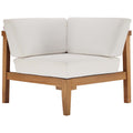 Bayport Outdoor Patio Teak Wood Corner Chair - Natural White