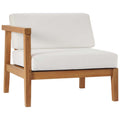 Bayport Outdoor Patio Teak Wood Left-Arm Chair - Natural White