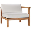 Bayport Outdoor Patio Teak Wood Right-Arm Chair - Natural White
