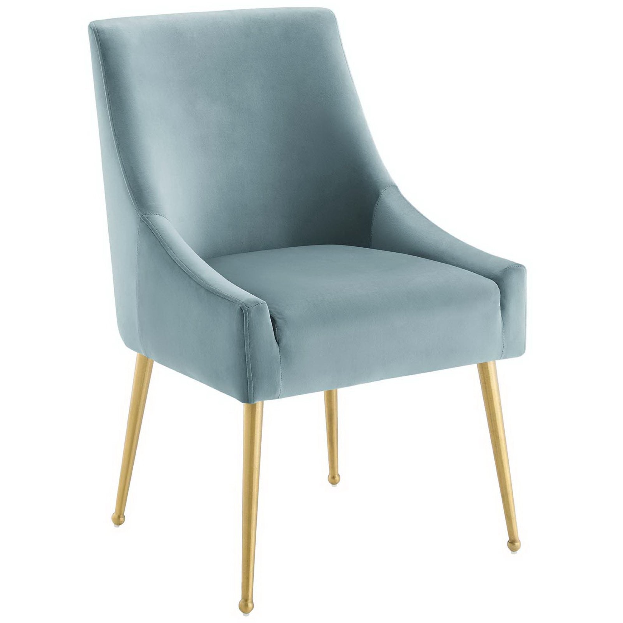 Discern Upholstered Performance Velvet Dining Chair Set of 2 - Light Blue