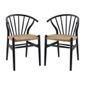 Flourish Spindle Wood Dining Side Chair Set of 2 - Black