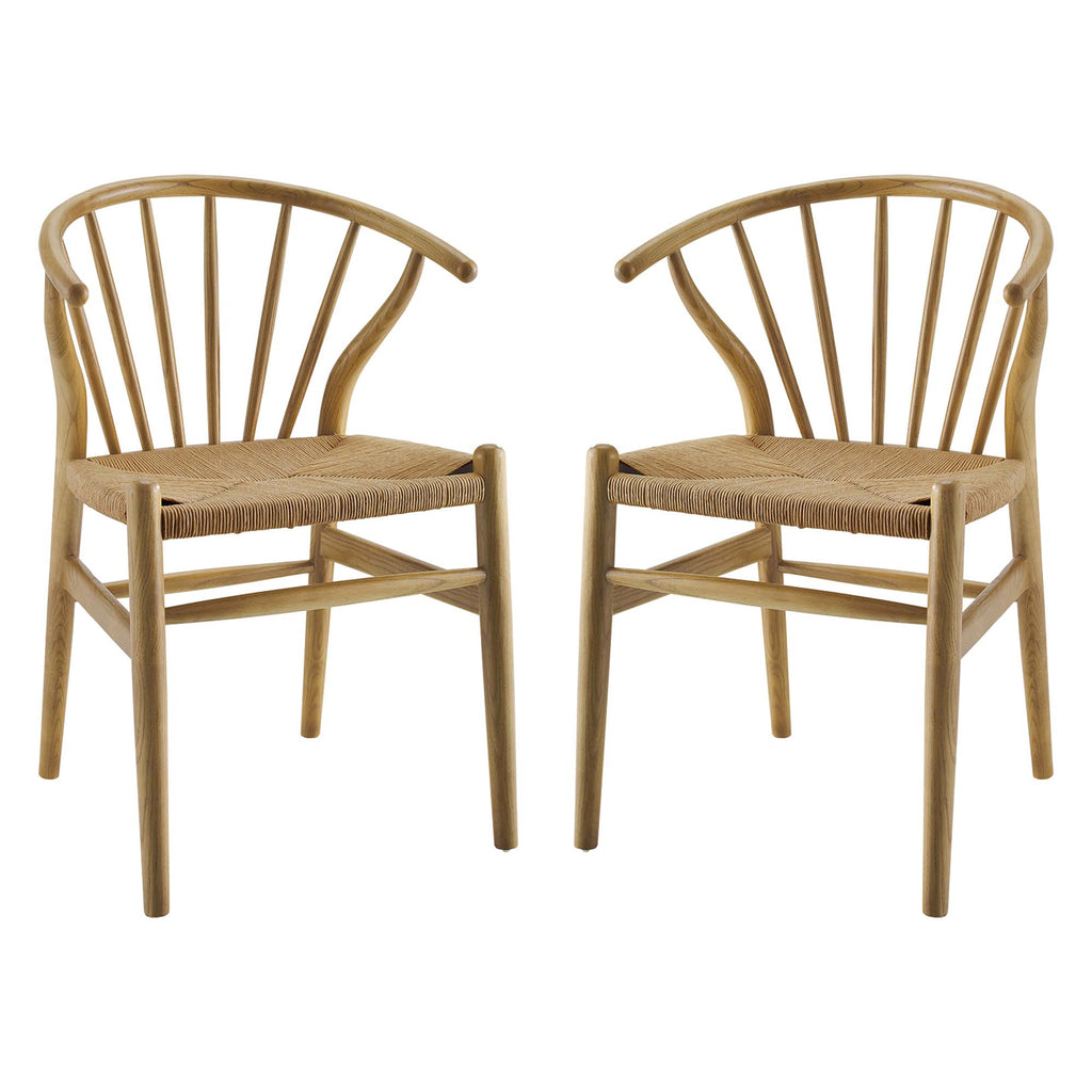 Flourish Spindle Wood Dining Side Chair Set of 2 - Natural