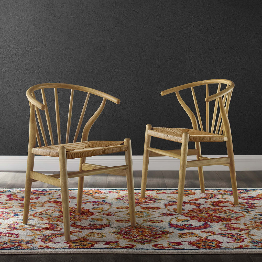 Flourish Spindle Wood Dining Side Chair Set of 2 - Natural