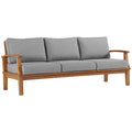 Marina Outdoor Patio Teak Sofa - Natural Gray