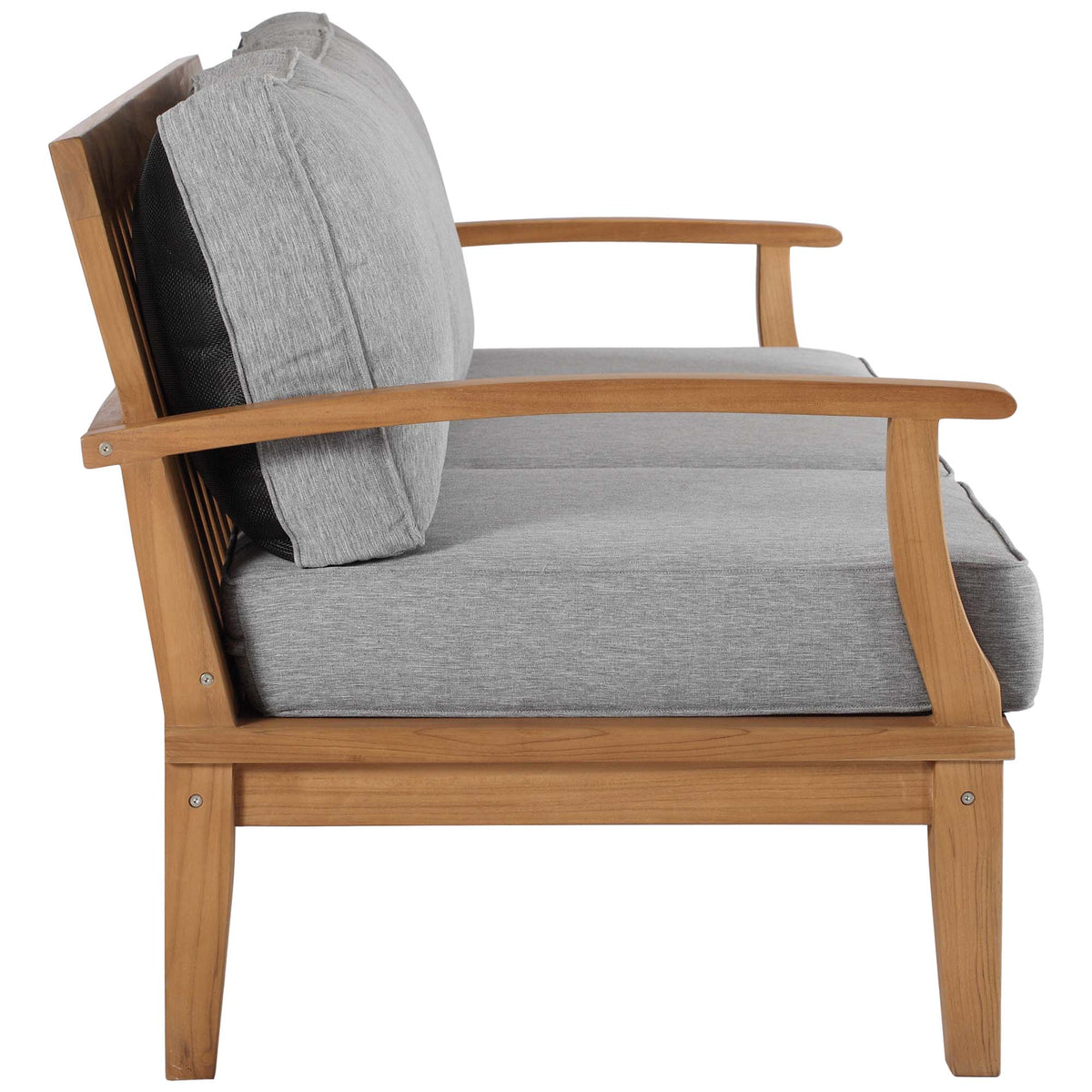 Marina Outdoor Patio Teak Sofa - Natural Gray