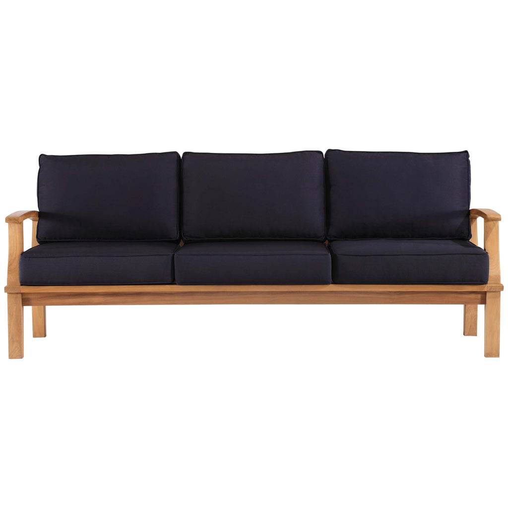 Marina Outdoor Patio Teak Sofa - Natural Navy