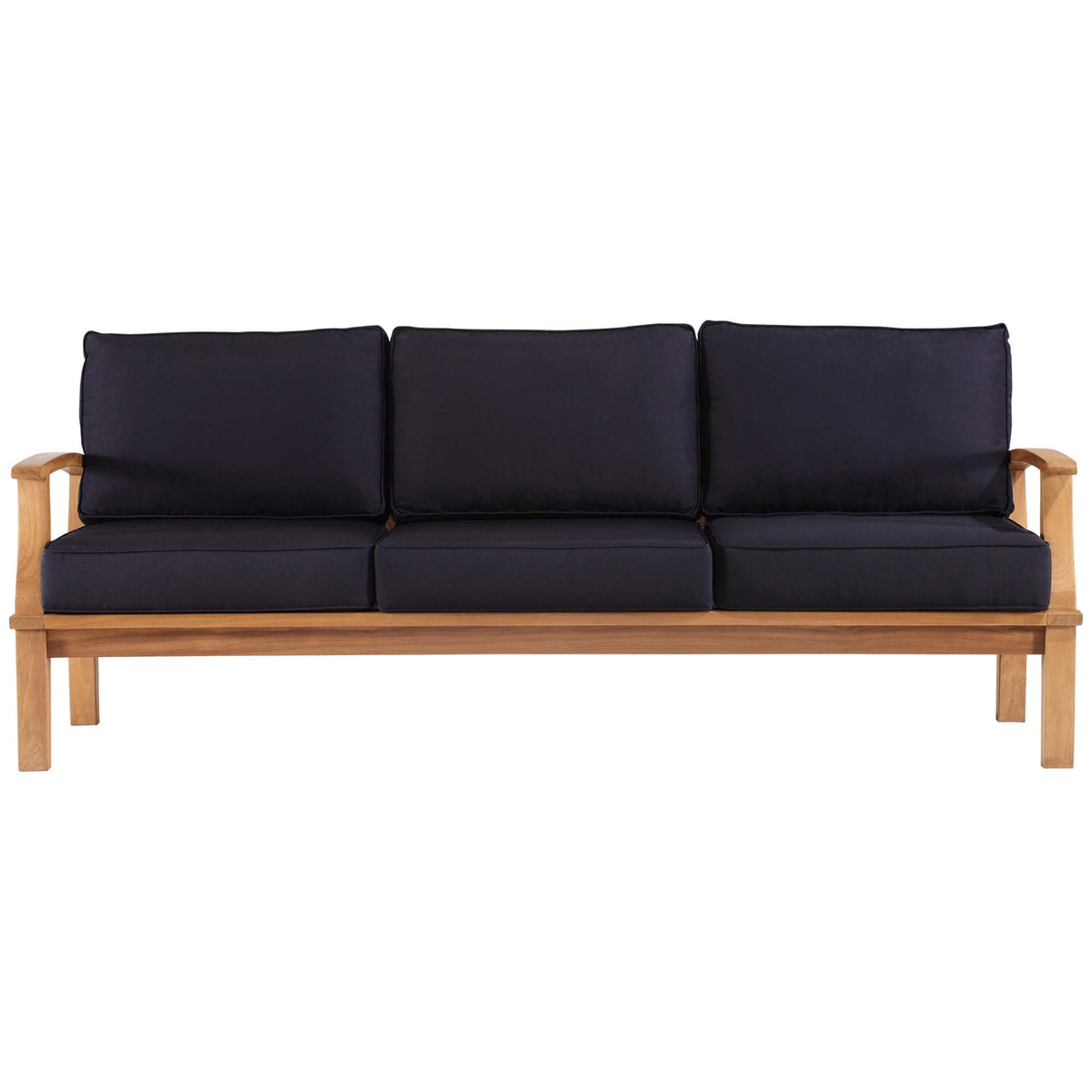 Marina Outdoor Patio Teak Sofa - Natural Navy