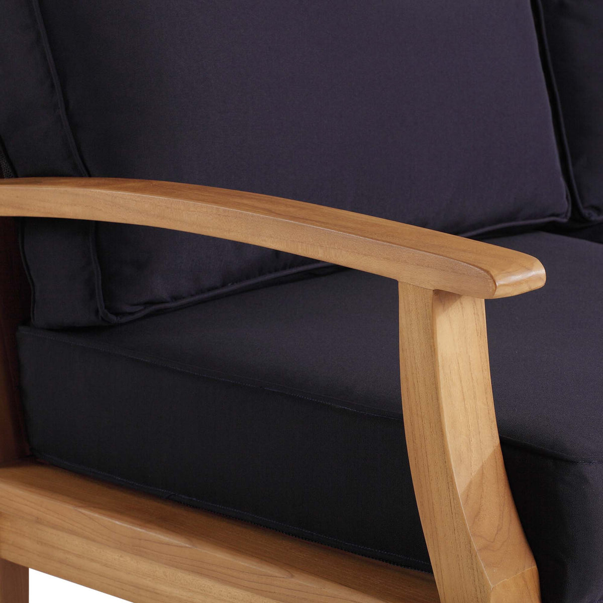 Marina Outdoor Patio Teak Sofa - Natural Navy
