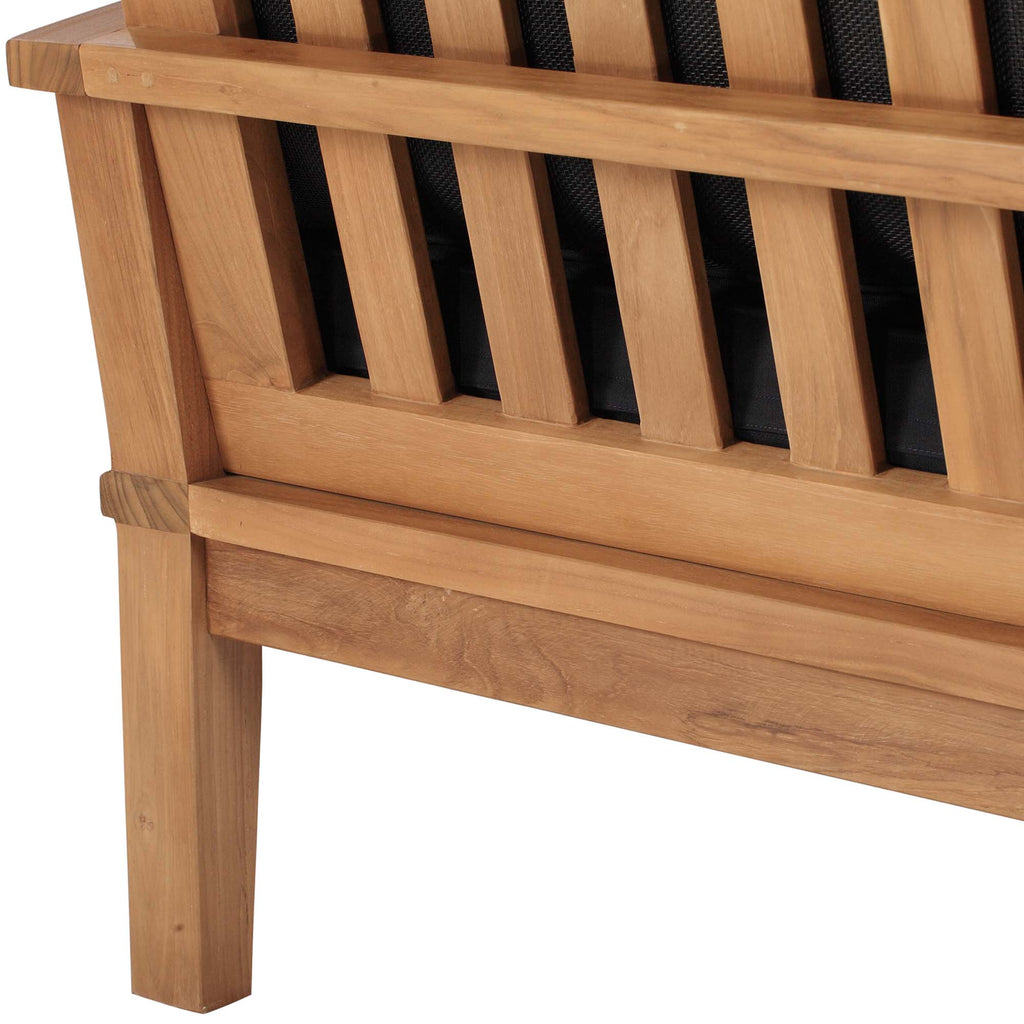 Marina Outdoor Patio Teak Sofa - Natural Navy