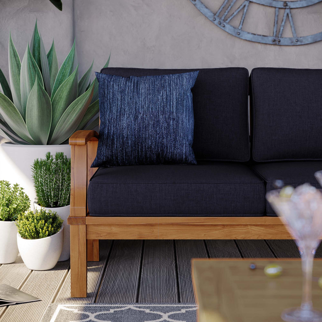 Marina Outdoor Patio Teak Sofa - Natural Navy