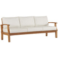 Marina Outdoor Patio Teak Sofa - Natural White